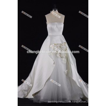 Schatz geschwollenes Hochzeitskleid 2017 Handgemachtes Blumenbrautkleidkleid